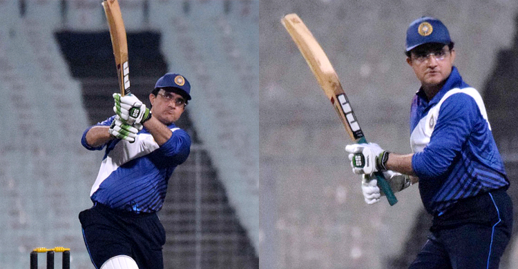  আবারও ব্যাট-বলে ইডেন মাতালেন সৌরভ গাঙ্গুলি